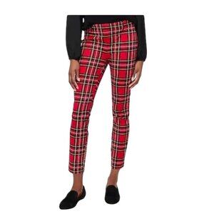 J. Crew Red Plaid Tapered Holiday Winnie Pant